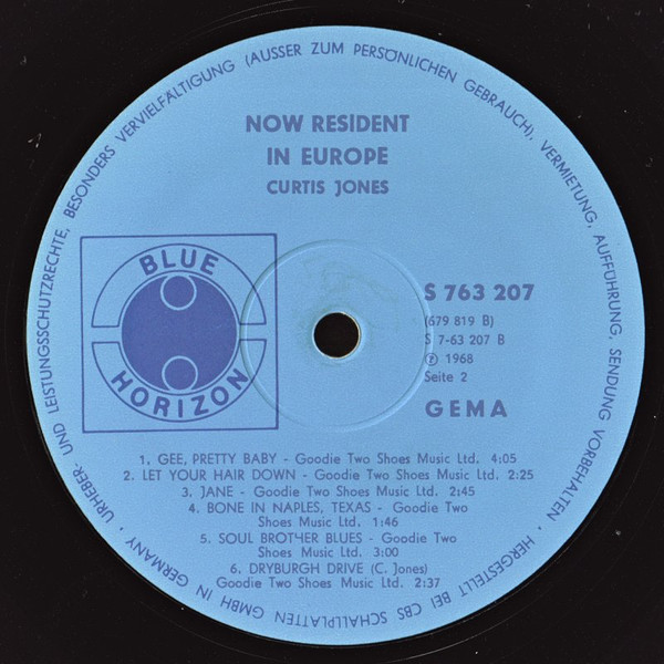 Curtis Jones - Now Resident In Europe (LP, Album)