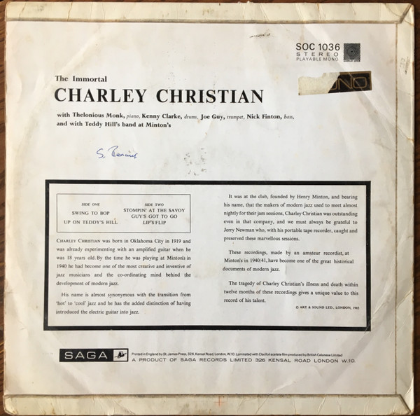 Charley Christian* - The Immortal Charley Christian (LP, Album, RE)