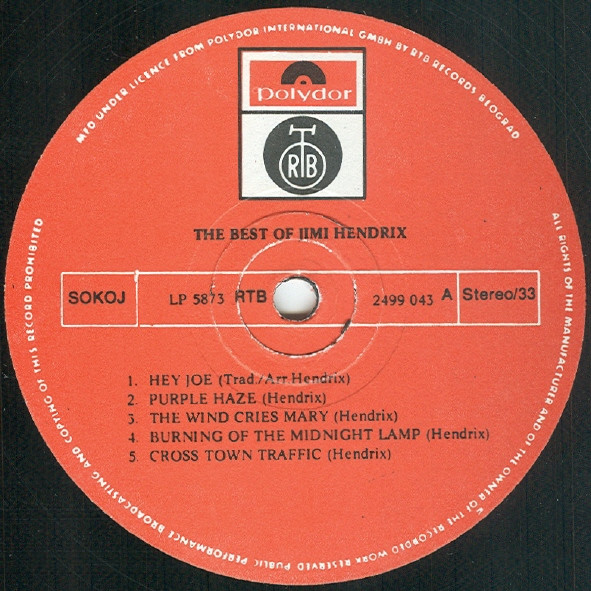 Jimi Hendrix - The Best Of Jimi Hendrix (LP, Comp, RE)
