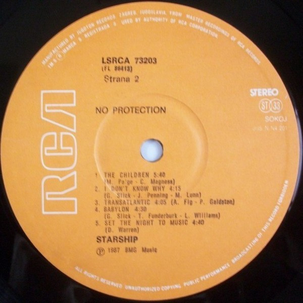 Starship (2) - No Protection (LP, Album)