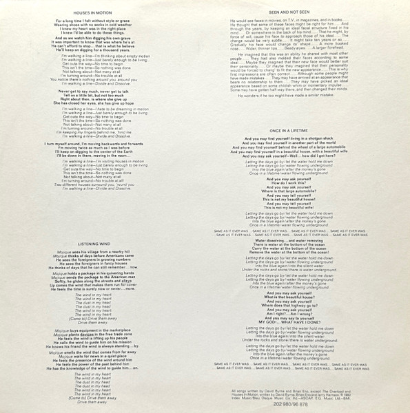 Talking Heads - Remain In Light (LP, Album)