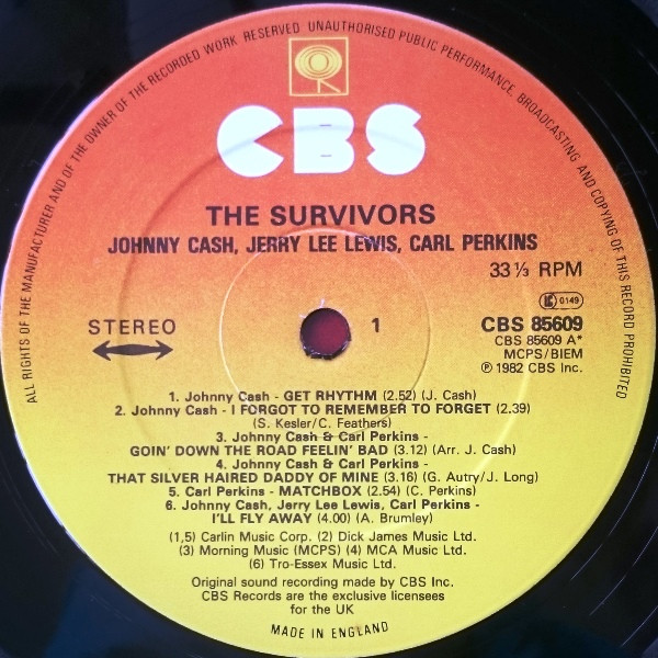 Johnny Cash, Jerry Lee Lewis, Carl Perkins - The Survivors (LP, Album)