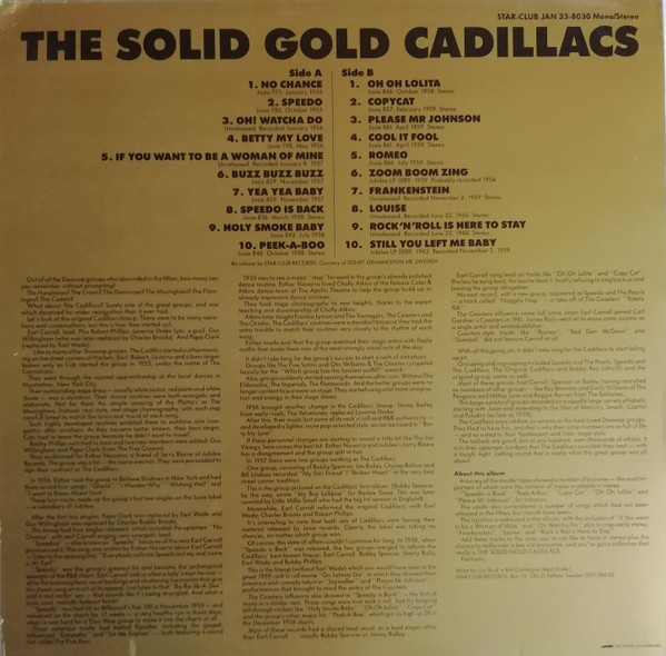The Cadillacs - The Solid Gold Cadillacs (LP, Comp, Mono)