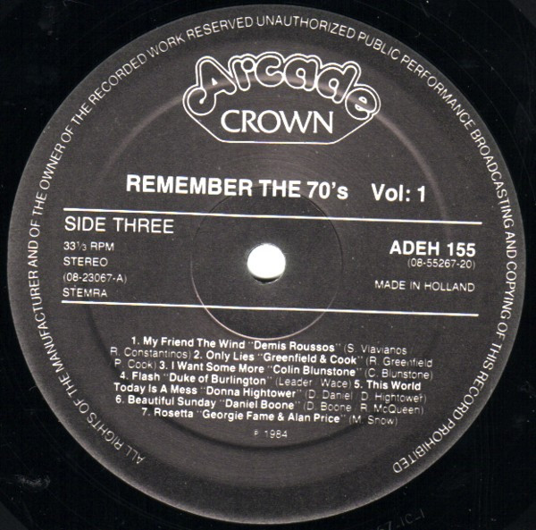 Various - Remember The 70's Volume 1 (2xLP, Comp, Gat)