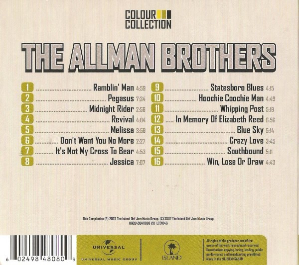 The Allman Brothers Band - Colour Collection (CD, Comp, Dig)