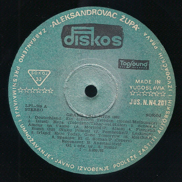 Various - Grand Prix Hits - Eurovision 1982 (LP, Comp)