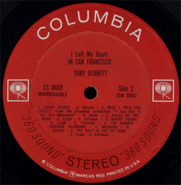 Tony Bennett - I Left My Heart In San Francisco (LP, Album, RP, 360)