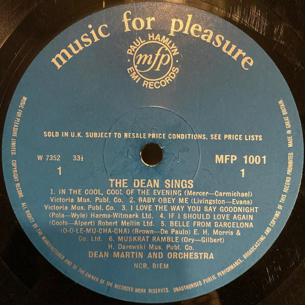Dean Martin - The Dean Sings (LP, Comp)