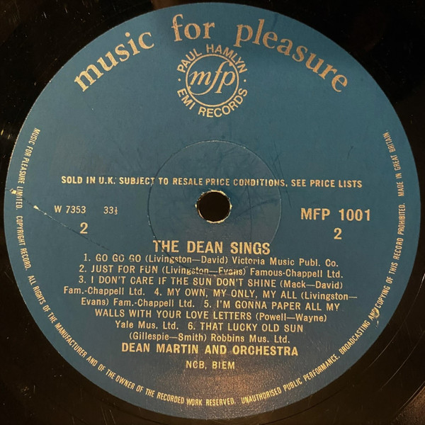 Dean Martin - The Dean Sings (LP, Comp)