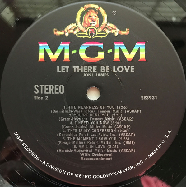 Joni James - Let There Be Love (LP, Album, Mono)