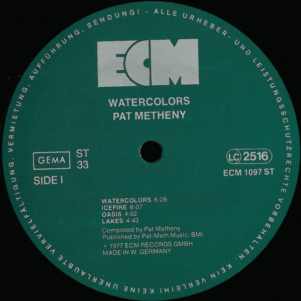 Pat Metheny - Watercolors (LP, Album)