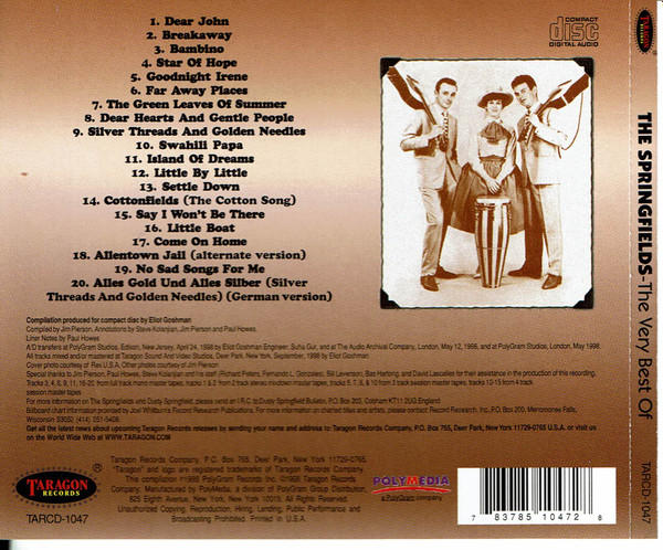 The Springfields - The Very Best Of The Springfields  (CD, Comp)