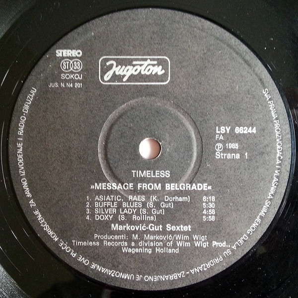 Marković Gut Sextet* - Message From Belgrade (LP, Album)