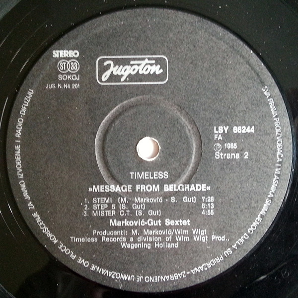 Marković Gut Sextet* - Message From Belgrade (LP, Album)