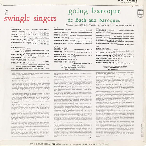 Les Swingle Singers - Going Baroque (De Bach Aux Baroques) (LP, Album, Mono)