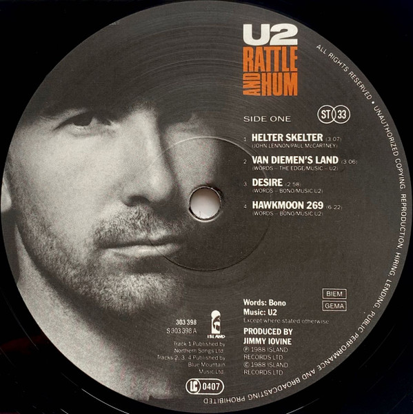 U2 - Rattle And Hum (2xLP, Album, Gat)