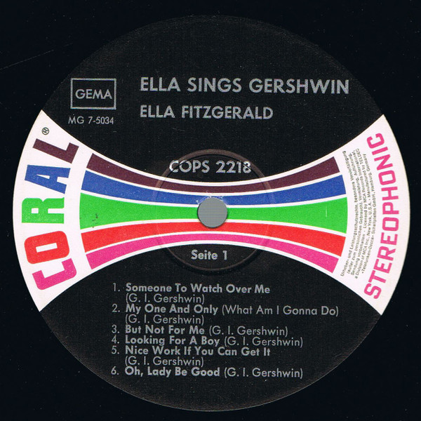 Ella Fitzgerald - Ella Sings Gershwin (LP, Album)