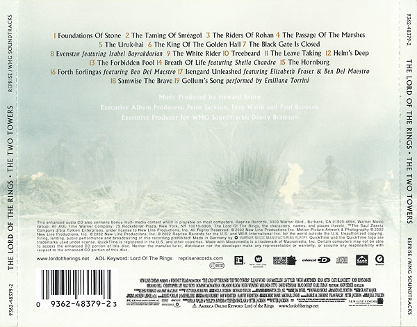 Howard Shore - The Lord Of  The Rings: The Two Towers (Original Motion Picture Soundtrack) (CD, Album, Enh)