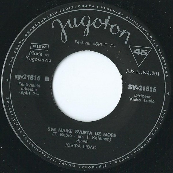 Josipa Lisac - Samujem U Samoći Sama / Sve Majke Svijeta Uz More (7