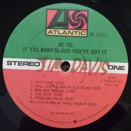 AC/DC - If You Want Blood You've Got It (LP, Album, Pre)