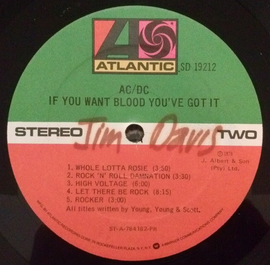 AC/DC - If You Want Blood You've Got It (LP, Album, Pre)