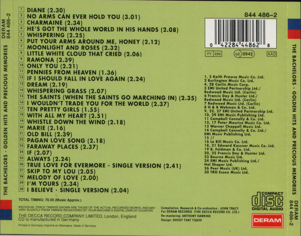 The Bachelors - Golden Hits And Precious Memories (CD, Comp)