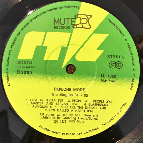 Depeche Mode - The Singles 81 â†’ 85 (LP, Comp)
