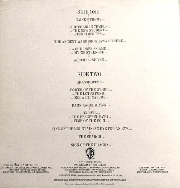 Jim Helms - Kung Fu - Music & Dialogue From The Warner Bros. T.V. Series (LP)