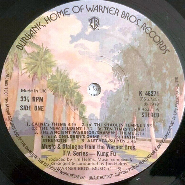 Jim Helms - Kung Fu - Music & Dialogue From The Warner Bros. T.V. Series (LP)