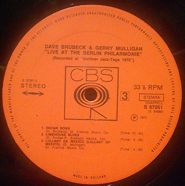 The Dave Brubeck Trio & Gerry Mulligan - Live At The Berlin Philharmonie (2xLP, Album)