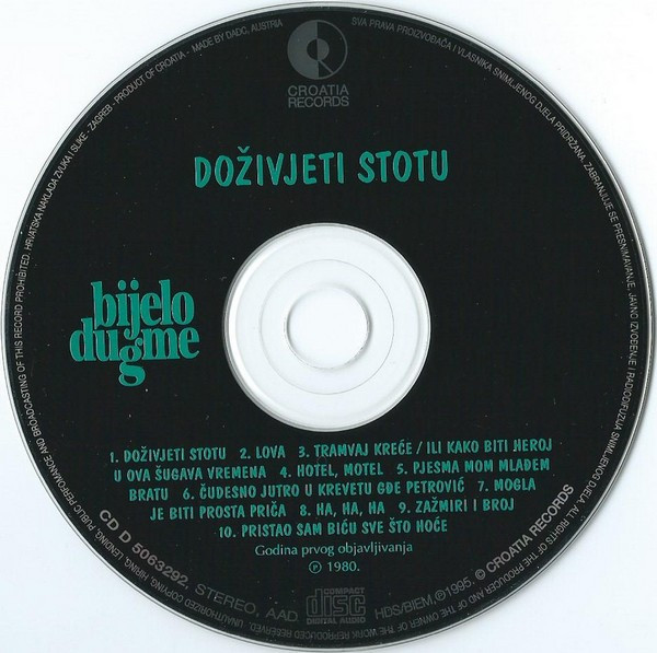 Bijelo Dugme - DoÅ¾ivjeti Stotu (CD, Album, RE)