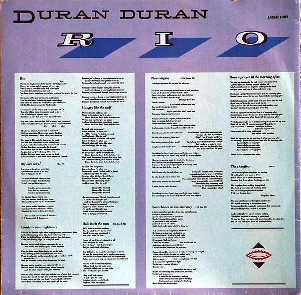 Duran Duran - Rio (LP, Album)