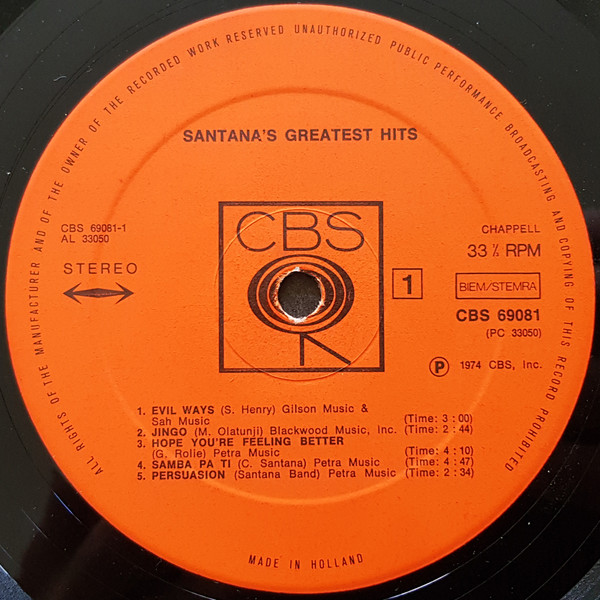 Santana - Santana's Greatest Hits (LP, Comp)