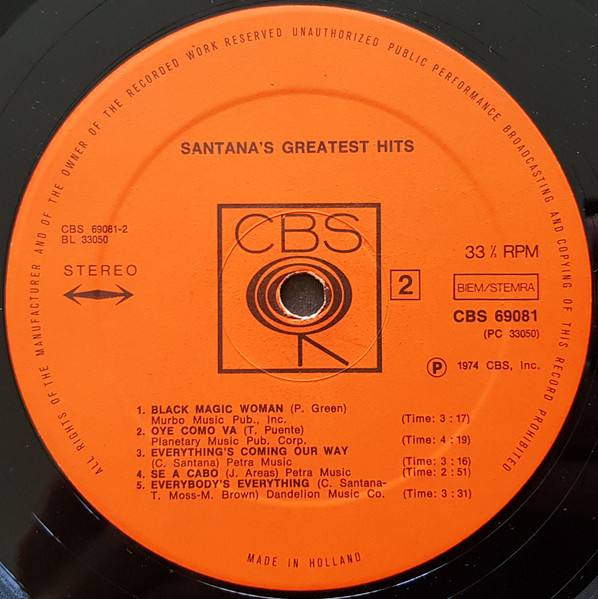 Santana - Santana's Greatest Hits (LP, Comp)