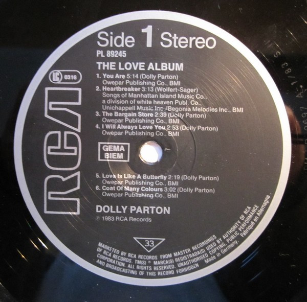 Dolly Parton - The Love Album (LP, Comp)