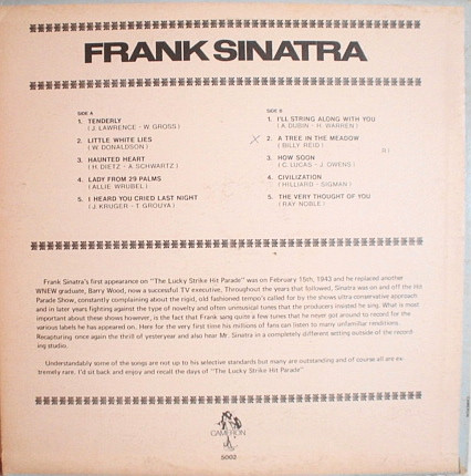 Frank Sinatra - The Original Frank Sinatra (LP, Comp)
