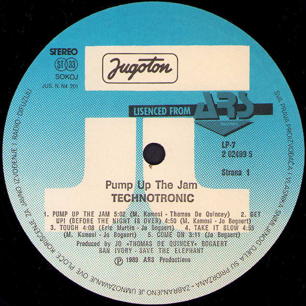 Technotronic - Pump Up The Jam (LP, Album, RE)