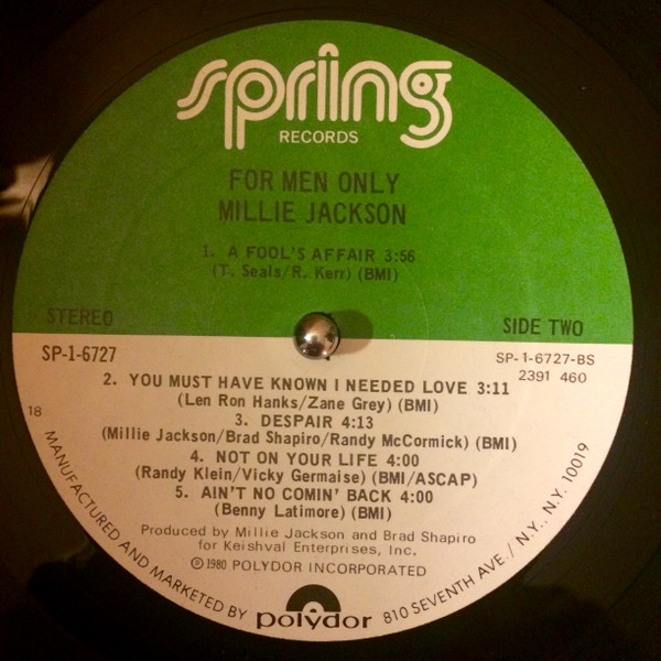 Millie Jackson - For Men Only (LP, Album, 18 )
