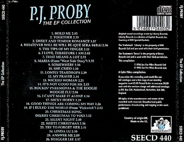P.J. Proby - The EP Collection (CD, Comp)