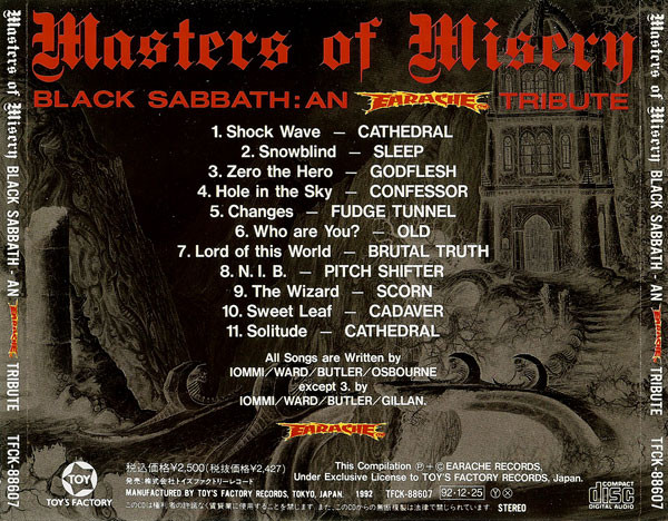 Various - Masters Of Misery - Black Sabbath: An Earache Tribute (CD, Comp)
