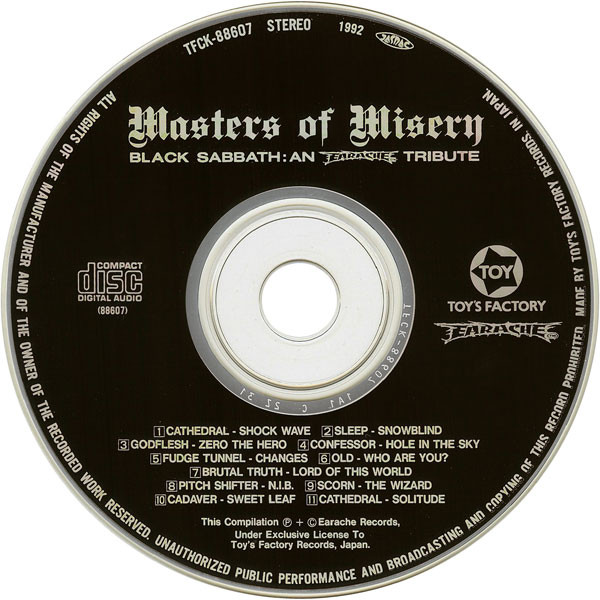 Various - Masters Of Misery - Black Sabbath: An Earache Tribute (CD, Comp)