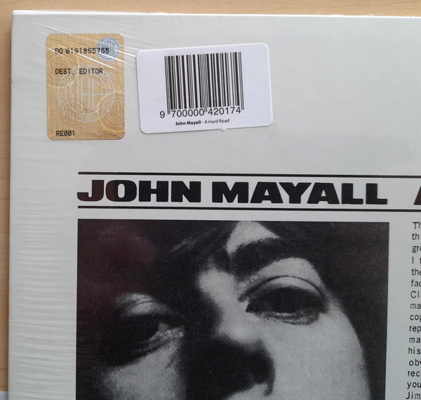 John Mayall And The Bluesbreakers* - A Hard Road (LP, Album, RE, 180)