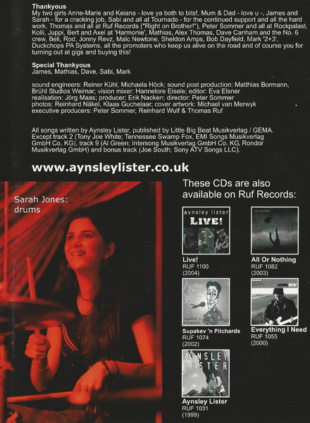 Aynsley Lister - Live! (DVD-V, NTSC)