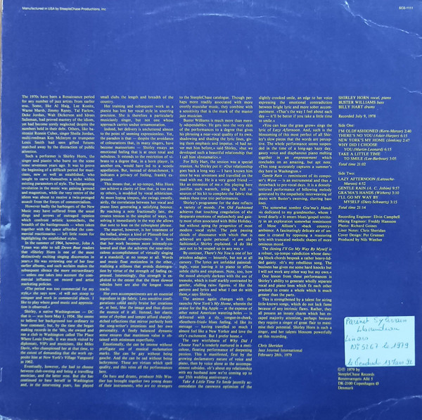 Shirley Horn Trio - A Lazy Afternoon (LP, Album)