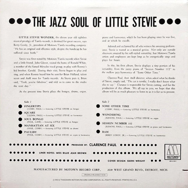 Little Stevie Wonder* - The Jazz Soul Of Little Stevie (LP, Album, RE)