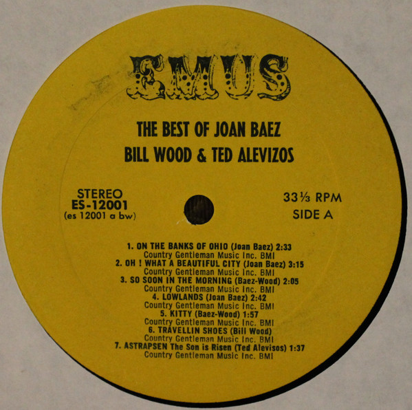 Joan Baez Featuring Bill Wood (5) & Ted Alevizos - The Best Of Joan Baez (LP, Album, RE)