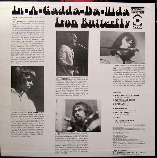 Iron Butterfly - In-A-Gadda-Da-Vida (LP, Album, RP)