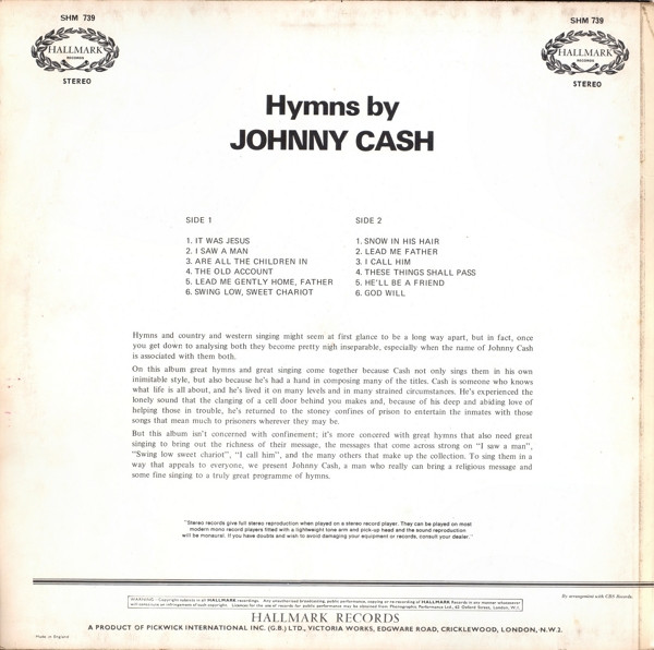 Johnny Cash - Hymns By Johnny Cash (LP, RE)