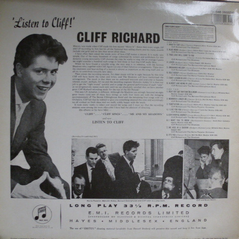 Cliff Richard - Listen To Cliff! (LP, Album, RE)