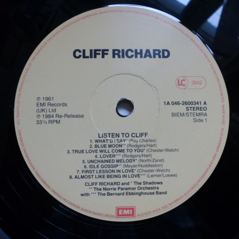 Cliff Richard - Listen To Cliff! (LP, Album, RE)